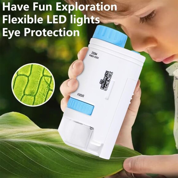 Pocket Handheld Miniscope 80X-200X Portable Microscope(1 Pack(Any Color) - Picture 3 of 10